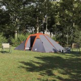 vidaXL Cort Gri și Portocaliu și Negru 510 x 240 x 156 cm Poliester