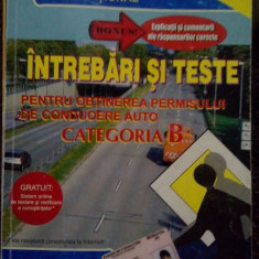 Intrebari si teste pentru obtinerea permisului de conducere auto categoria B (2016)