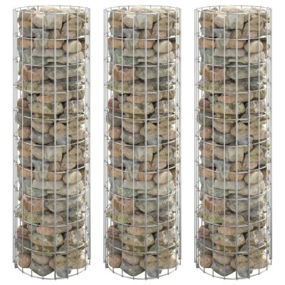 Gossi strat inaltat gabion 3 buc. &amp;Oslash;30x100 cm otel galvanizat circular foto