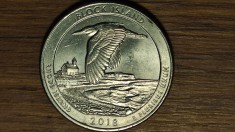 SUA / USA - moneda de colectie aniversara - 25 cents 2018 - Washington Quarter (Block Island National Wildlife Refuge, Rhode Island) - superba!