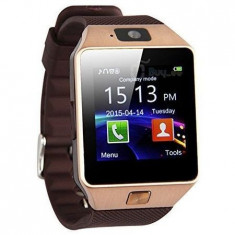 Ceas Smartwatch DZ09 Auriu Compatibil SIM si microSD foto