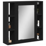 Dulap baie cu oglinda negru 60x16x60 cm lemn compozit GartenMobel Dekor, vidaXL