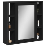 vidaXL Dulap baie cu oglindă negru 60x16x60 cm lemn compozit