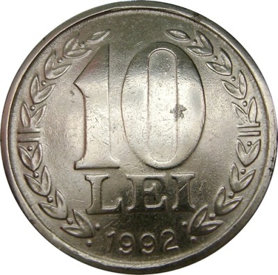 Rom&amp;acirc;nia, 10 lei 1992 * cod 76 foto