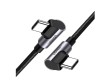 CABLU alimentare si date Ugreen, &quot;US323&quot;, Fast Charging Data Cable pt. smartphone, USB Type-C la USB Type-C 60W/3A Angled 90&Acirc;&deg;, braided, 2m, negru &quot;70