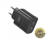 Incarcator Retea XO Design L105 35W 3A 2 x USB-C Negru
