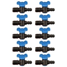 Set 10 x Robinet din plastic pentru teava picurare cu filet si stut, Nr-7518, 16 mm x 1/2&quot; FE