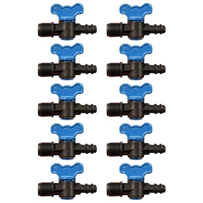 Set 10 x Robinet din plastic pentru teava picurare cu filet si stut, Nr-7518, 16 mm x 1/2&amp;quot; FE foto