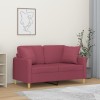 VidaXL Canapea cu 2 locuri cu pernuțe, roșu vin, 120 cm, textil 3200907