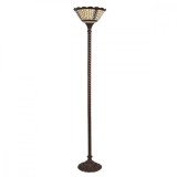 Cumpara ieftin Lampadar cu baza din fier maro si abajur sticla Tiffany &Oslash; 38 cm x 186 h