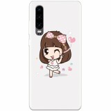 Husa silicon pentru Huawei P30, Happy Girl