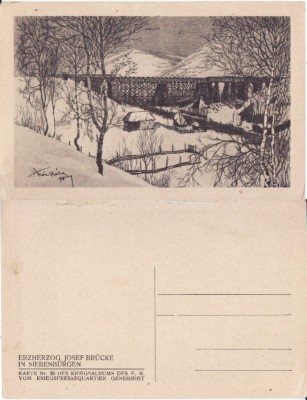 Pod din Transilvania - militara WWI, WK1- rara foto
