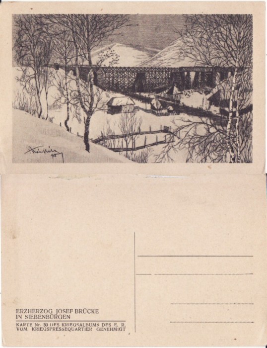 Pod din Transilvania - militara WWI, WK1- rara