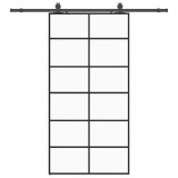 Cumpara ieftin Usa glisanta cu set de feronerie neagra 102x205 cm Sticla ESG