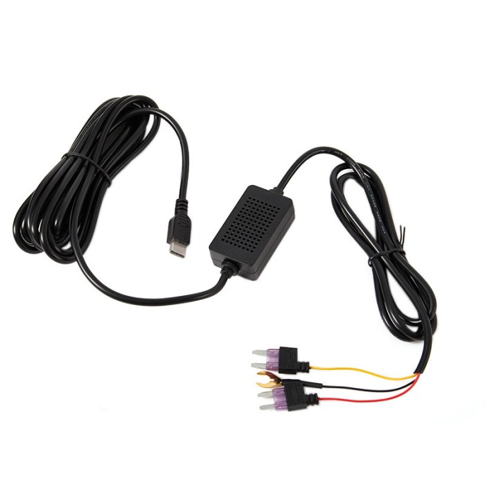 Kit USB-C pentru alimentarea permanenta a camerei auto DVR la tabloul de sigurante compatibil XiaoMi 70Mai Y, 3 fire, cablu 3.5m, intrare 12v/24v, ies