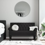 Banca Gossi cu Spatar Negru 120x62x75.5 cm, Textil, Scaun Confortabil, Design Elegant, Picioare Lemn