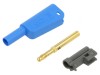 Conector Banană 4mm Albastru 1kV 32A cu Izolație și Soclu Axial