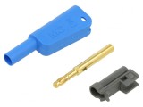Conector Banană 4mm Albastru 1kV 32A cu Izolație și Soclu Axial