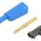 Conector Banană 4mm Albastru 1kV 32A cu Izolație și Soclu Axial