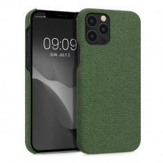 Husa Kwmobile pentru Apple iPhone 12/iPhone 12 Pro, Textil, Verde, 55752.07