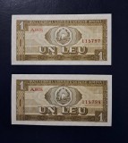 LOT 1 LEU 1966, UNC, SERIA A, CONSECUTIVE
