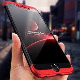 Husa iPhone 7 Plus FullBody 360 3in1 MyStyle, Protectie Completa, Negru cu Rosu