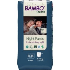 Scutece chilot pentru copii Dreamy Night Pants 8-15 ani pentru 35-50kg, 10 bucati, Bambo Nature