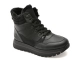 Ghete RIEKER negre, N4002, din piele ecologica