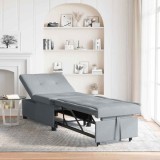 Canapea Extensibilă 3 &icirc;n 1 - Design Pull-Out din Țesătură Gri Deschis