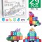 Set de constructie magnetic, 29 piese, Magnetic Tiles, multicolore de forme geometrice diferite, 2D, 3D