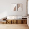 VidaXL Cadru de pat cu stocare lemn vechi 90x200 cm