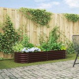 VidaXL Strat &icirc;nălțat de grădină Maro 240 x 80 x 44 cm Oțel