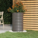 VidaXL Jardinieră grădină gri 40x40x68 cm oțel vopsit electrostatic