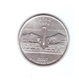 Moneda SUA 25 centi/quarter dollar 2007 P Utah 1896, stare buna, curata