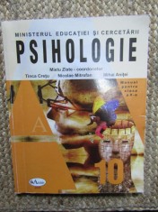 Psihologie. Manual pentru clasa a 10-a - Mielu Zlate, Tinca Cretu