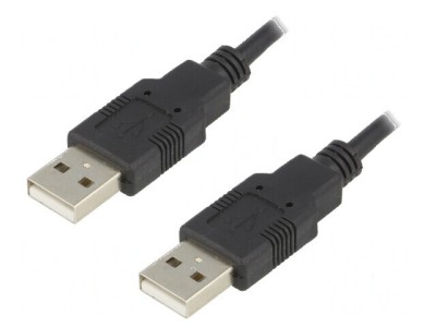 Cablu USB 2.0 A-A 1m negru foto