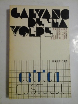 Critica gustului - Galvano della Volpe foto