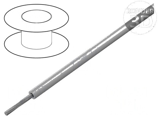 Cablu litat 16AWG TFE gri 600V 152m fără clasificare CPR