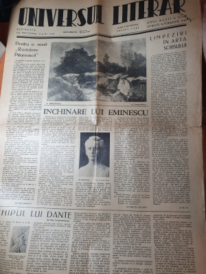 universul literar 26 februarie 1938 - nchinare lui mihai eminescu,cezar petrescu foto