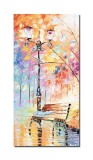 Cumpara ieftin Tablou pictat manual, Banca primei noastre intalniri, 80x40cm ulei in cutit efect 3D
