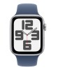 Apple Watch SE GPS 44mm Silver Aluminium Case with Denim, Argintiu