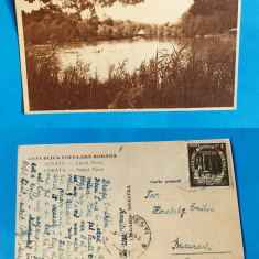 Carte Postala circulata veche RPR anul 1952 - Sovata - Lacul Ursu - RARA