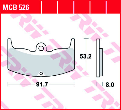 Set placute frana TRW MCB526 - Honda VT 250 F (83-87) - VF 400 F (83-85) - VT 500 E (83-85) - CBX 550 F Supersport (82-84) foto