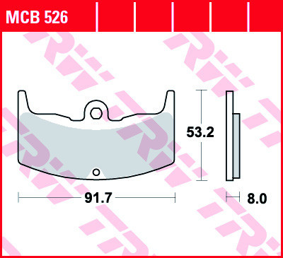 Set placute frana TRW MCB526 - Honda VT 250 F (83-87) - VF 400 F (83-85) - VT 500 E (83-85) - CBX 550 F Supersport (82-84)