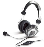 CASTI Genius, &quot;HS-04SU&quot;, cu fir, standard, utilizare multimedia, microfon pe brat, noise canceling, conectare prin Jack 3.5 mm x 2, negru&amp;amp;argintiu