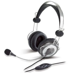 CASTI Genius, &quot;HS-04SU&quot;, cu fir, standard, utilizare multimedia, microfon pe brat, noise canceling, conectare prin Jack 3.5 mm x 2, negru&amp;amp;argintiu