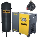 Cumpara ieftin Pachet compresor cu surub HILMANN 11kw - 12 bar, butelie de aer 1000 L si valva automata pentru evacuare condens