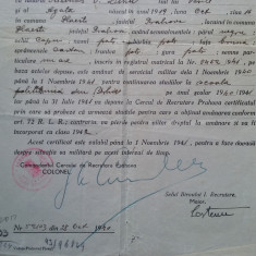 1941-Certificat de amanare serviciu militar pentru cont.studii-RAR