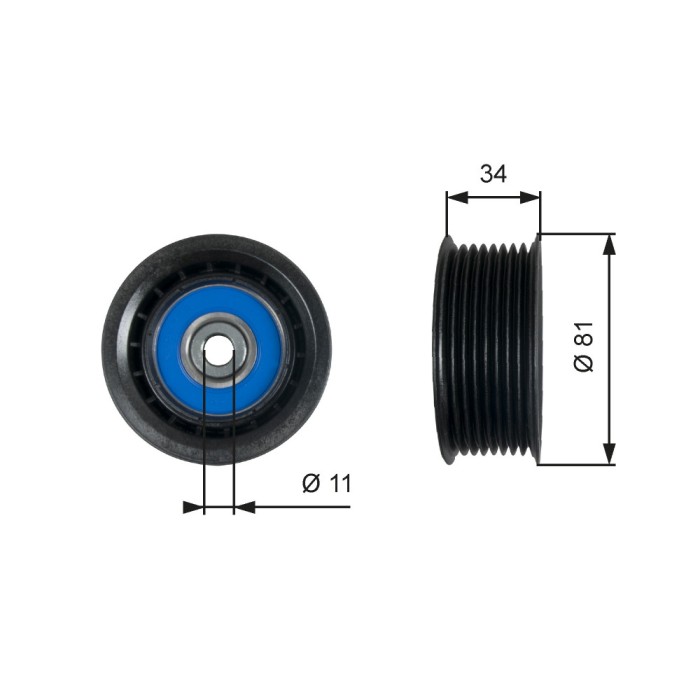 GATES T36517 FleetRunner&trade; Rola ghidare/conducere, curea transmisie