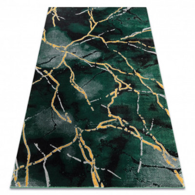 Exclusiv EMERALD covor 1018 glamour, stilat, marmură sticla verde / aur, 160x220 cm foto